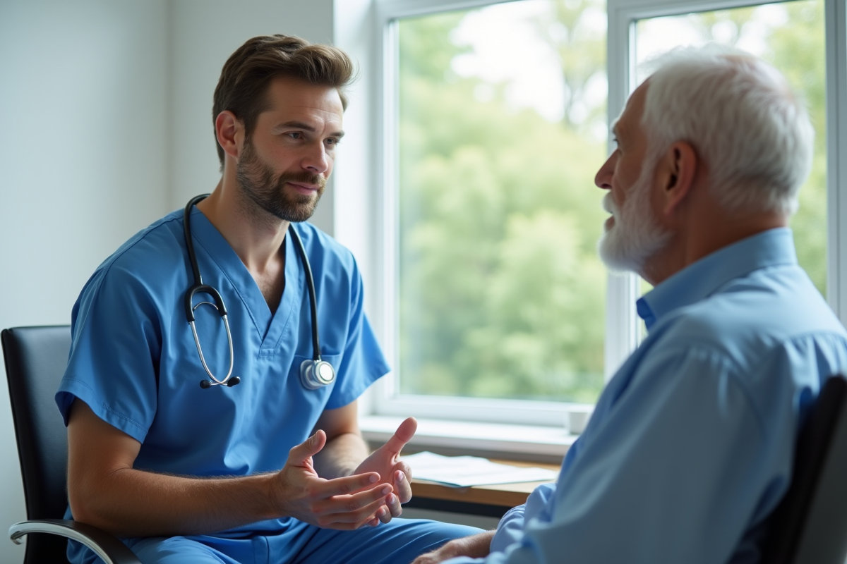 Jeune médecin expliquant l