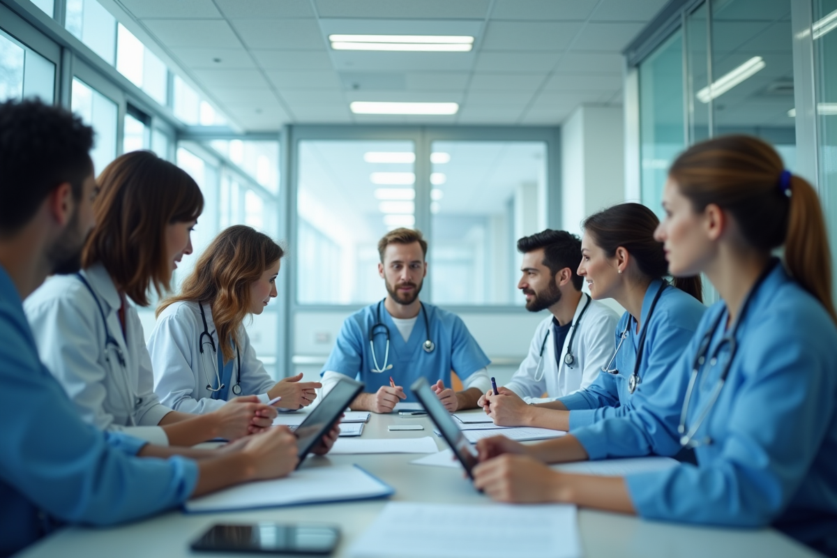 Professionnels de santé collaborant lors d